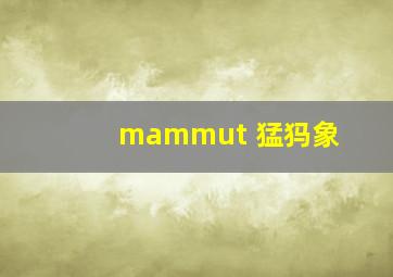 mammut 猛犸象